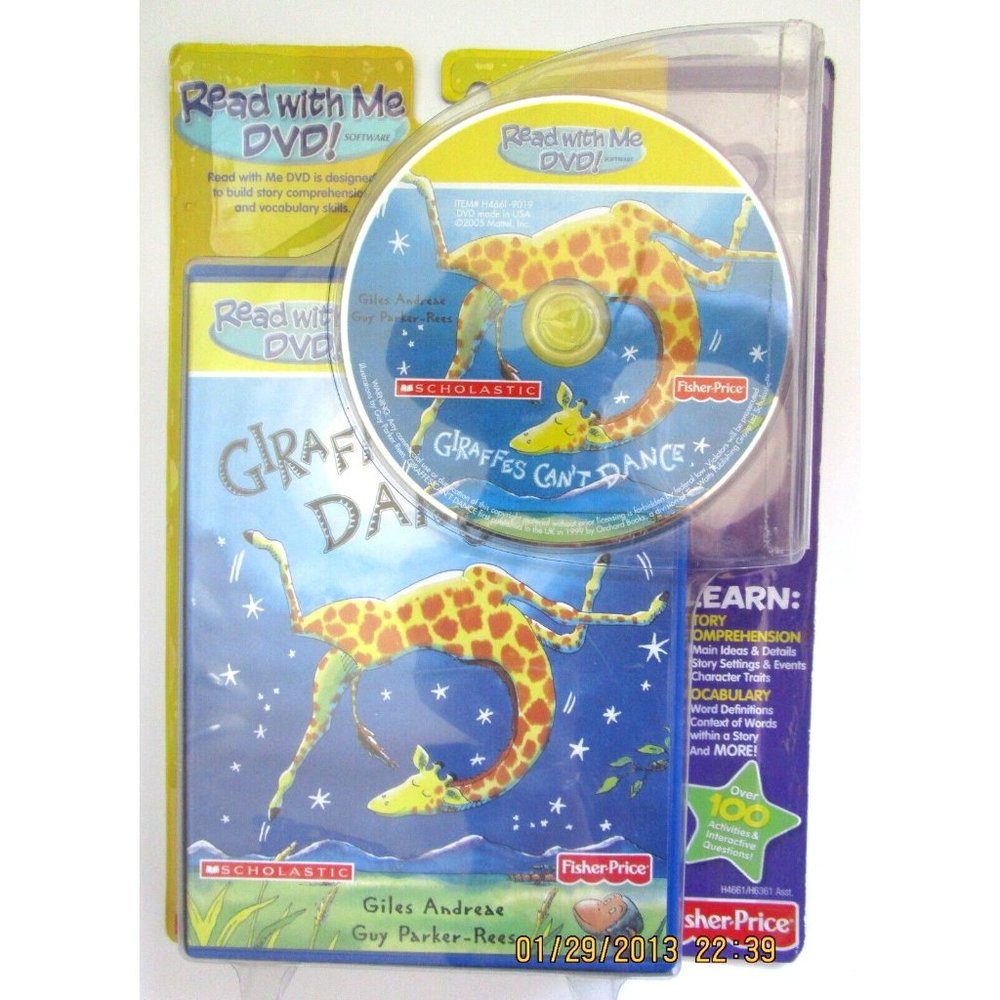 Fisher Price "Read with Me" DVD - Giraffes Can't Dance - Scholastic - New Sealed